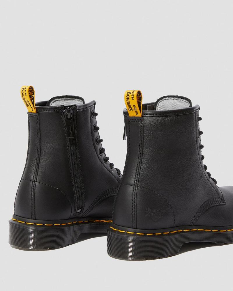 Dr Martens Maple Zip Newark Steel Tå Arbejdsstøvler Dame Sort | DK 400EBC